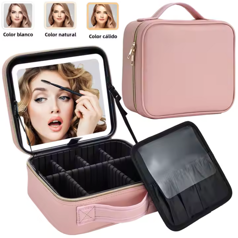 Organizador de Maquillaje+ Espejo Led