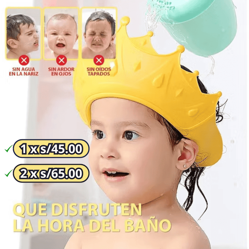 Gorro Corona para bañar Bebes