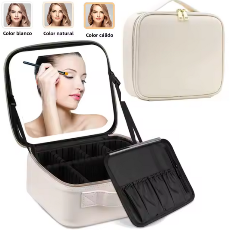 Organizador de Maquillaje+ Espejo Led