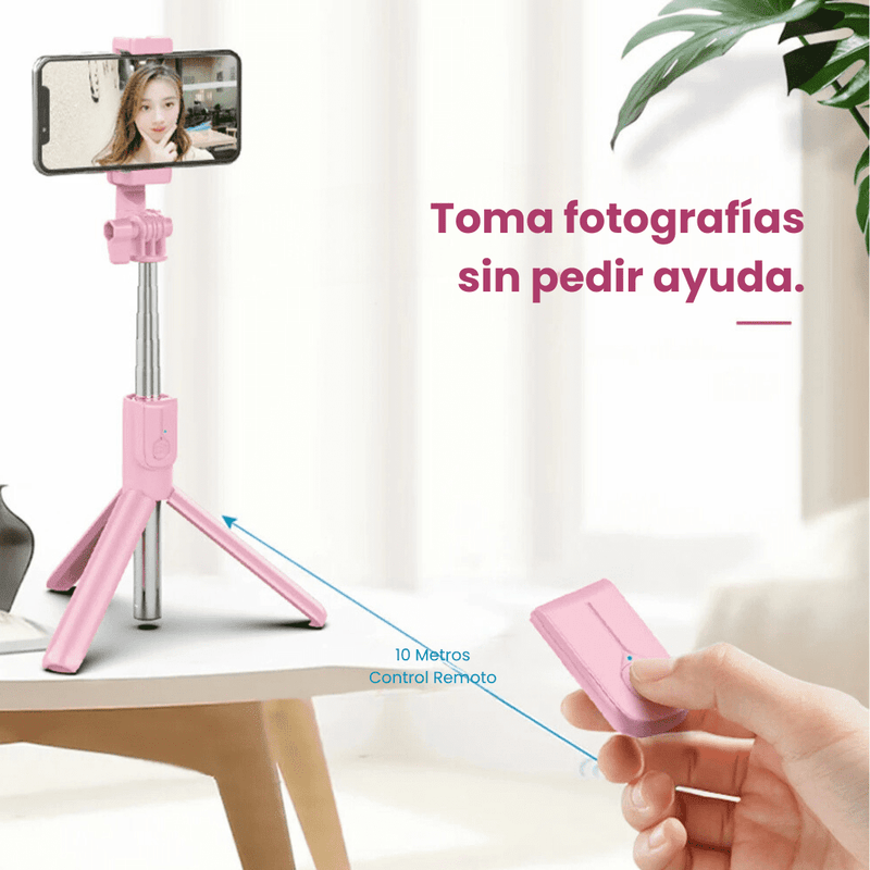 Palo selfie con doble Aro de Luz