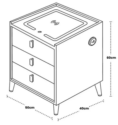 Mesa de noche  Inteligente de tres cajones